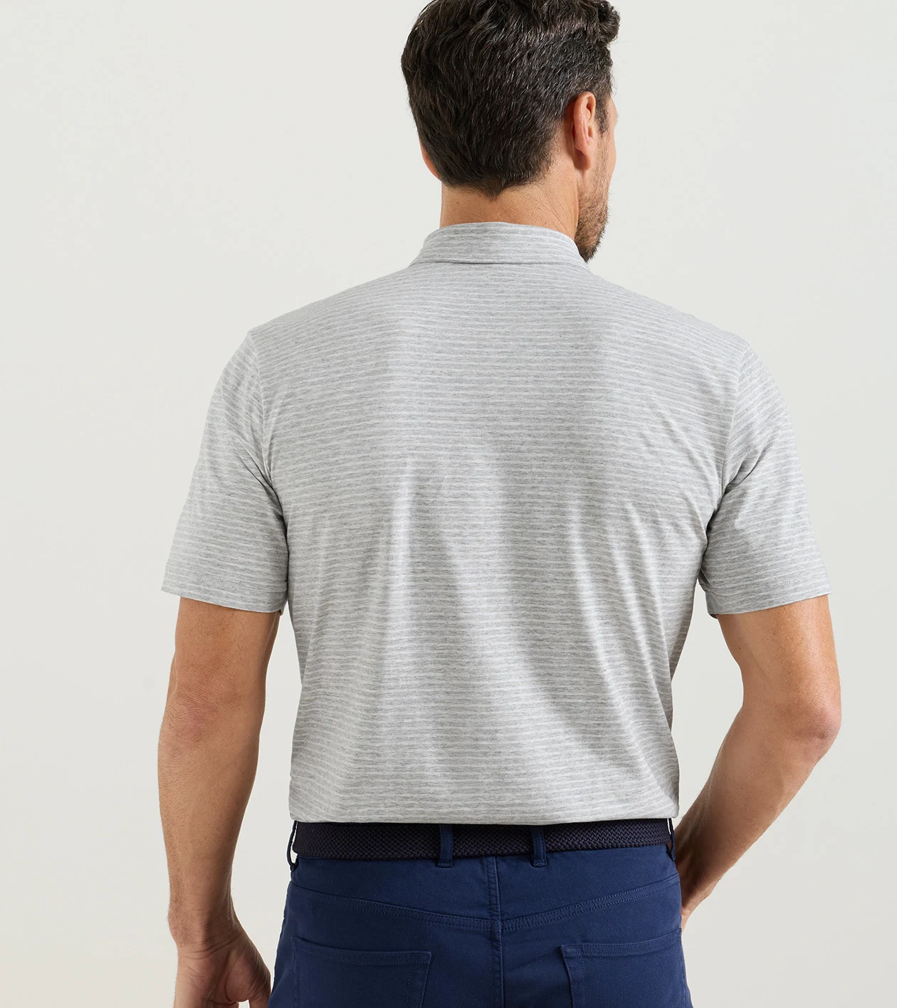 Gilman Crown Flex Cotton Polo in GREY HEATHER - Alternate Image 2