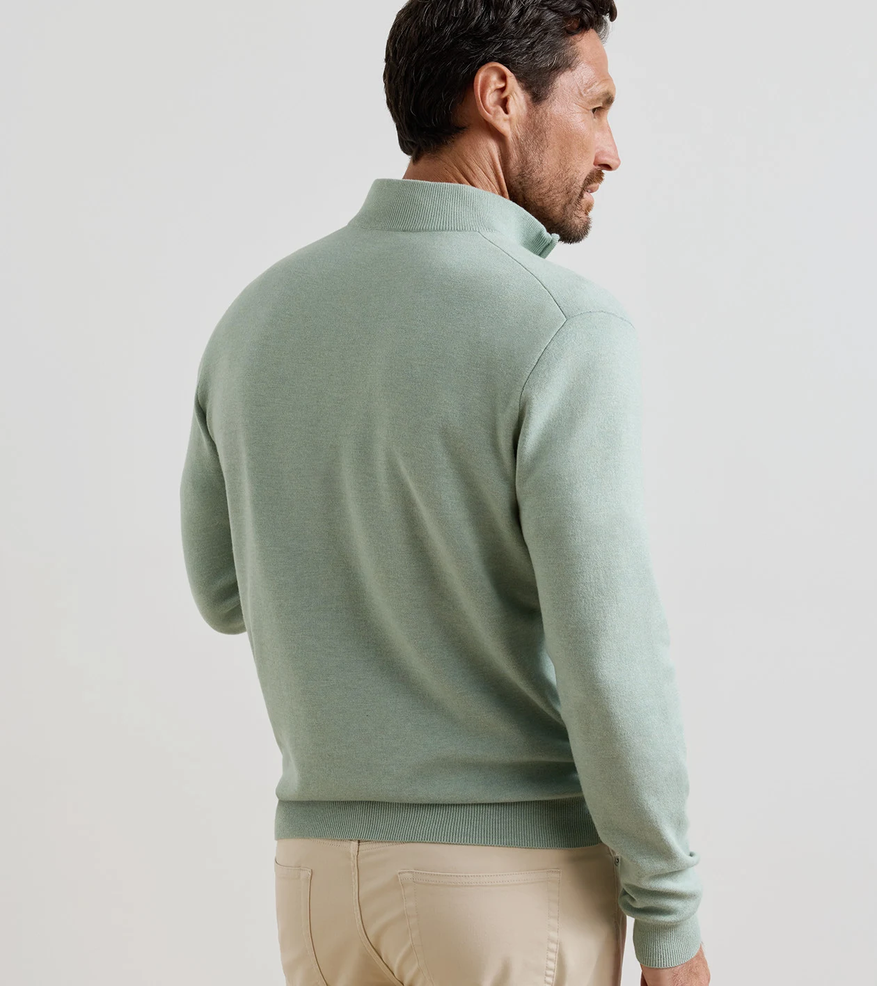 Coolspun Lite Cotton Quarter-Zip Sweater in GRANDVIEW - Alternate Image 2