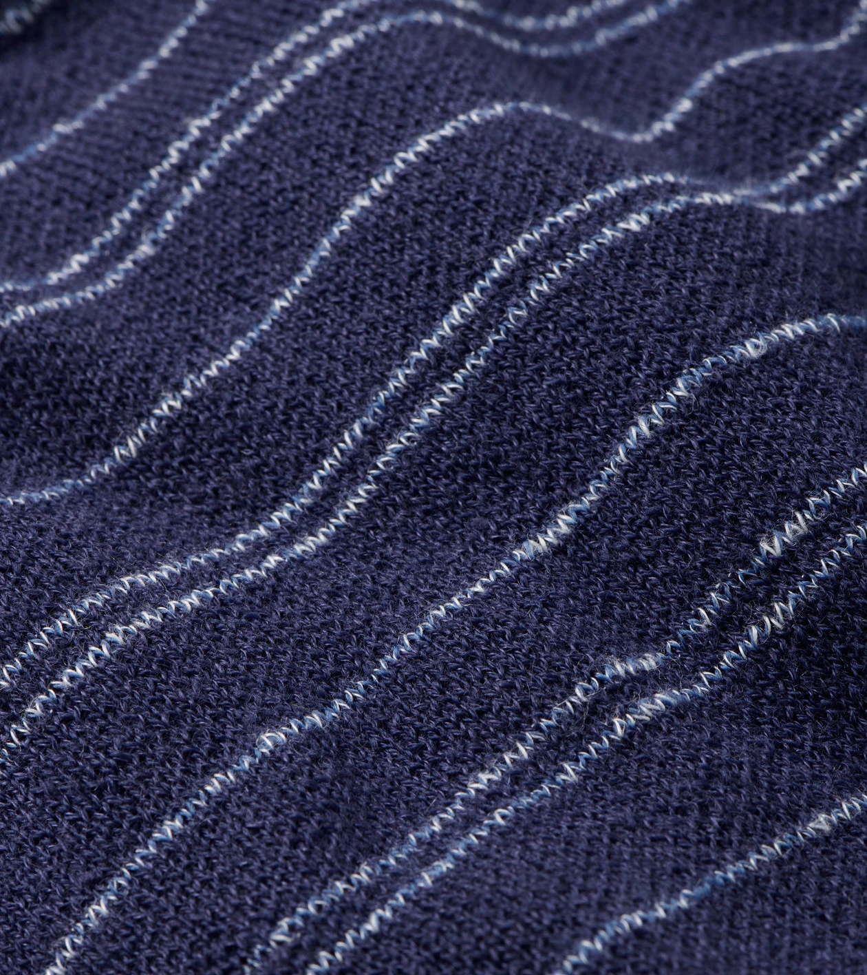 Saratoga Striped Quarter-Zip Sweater in Navy - Alternate Image 4