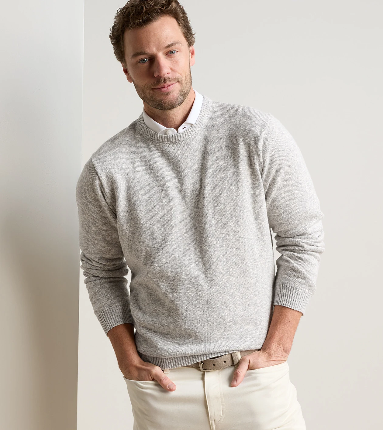 Montauk Crewneck Sweater in Gale Grey - Alternate Image 1