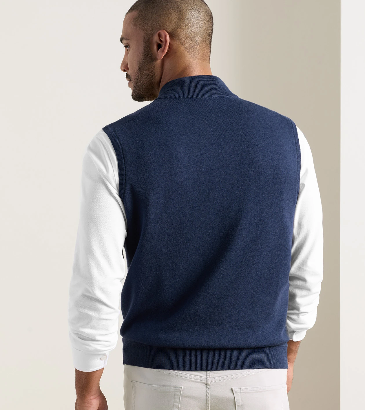 Coolspun Lite Full-Zip Sweater Vest in Navy - Alternate Image 2