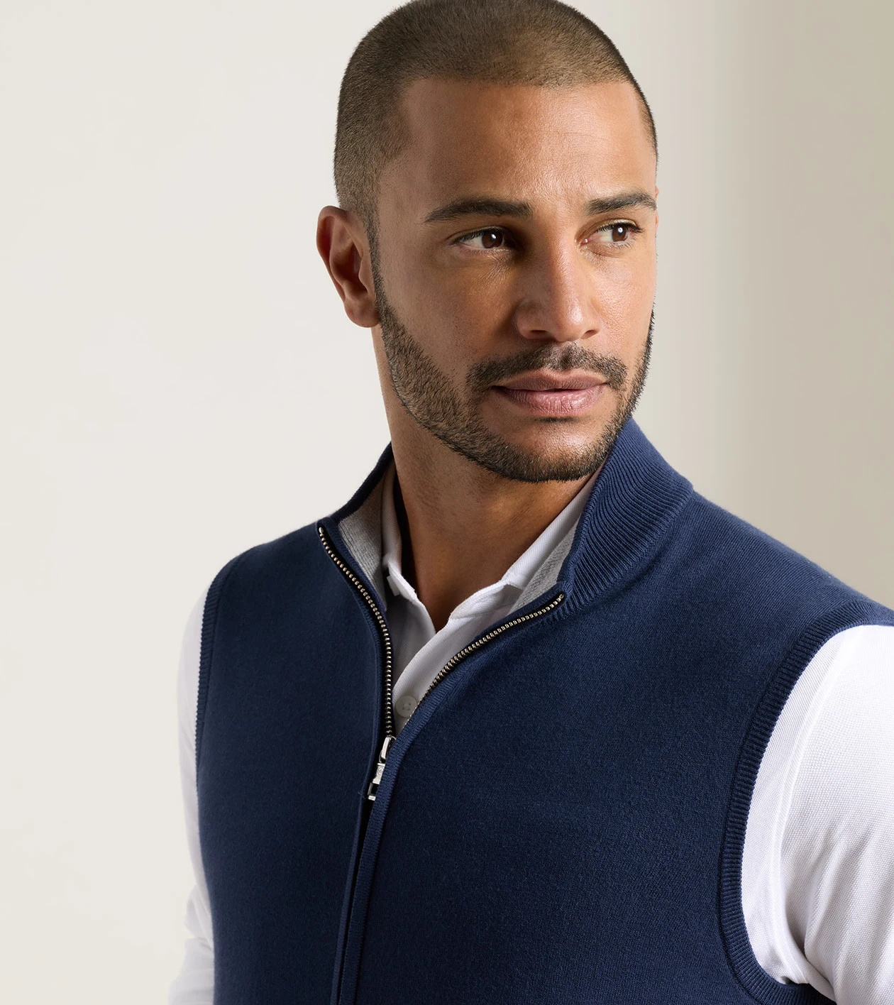 Coolspun Lite Full-Zip Sweater Vest in Navy - Alternate Image 3