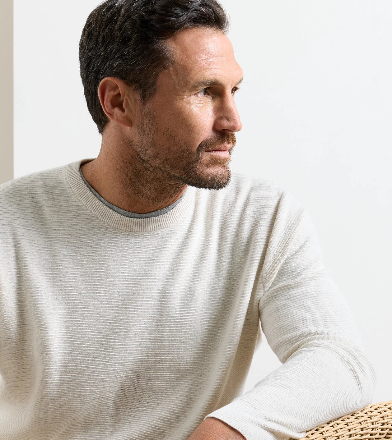 Coolspun Lite Textured Crewneck Sweater - Alternate Image 3