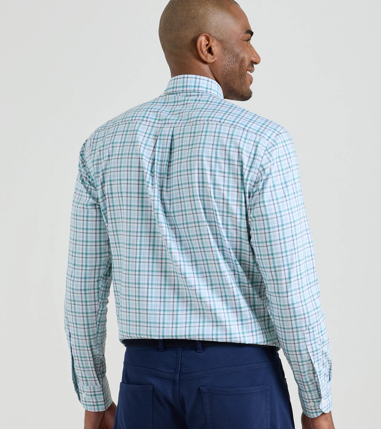 Simon Crown Lite Cotton-Stretch Sport Shirt in Windsor Blue - Alternate Image 2