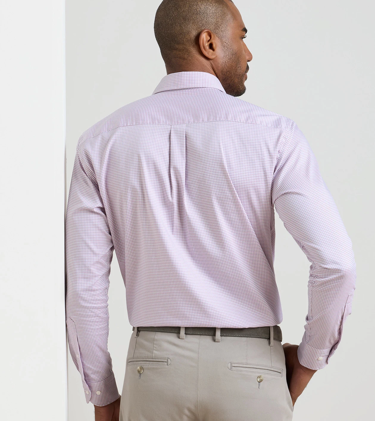 Conway Crown Lite Cotton-Stretch Sport Shirt in Chili Red - Alternate Image 2