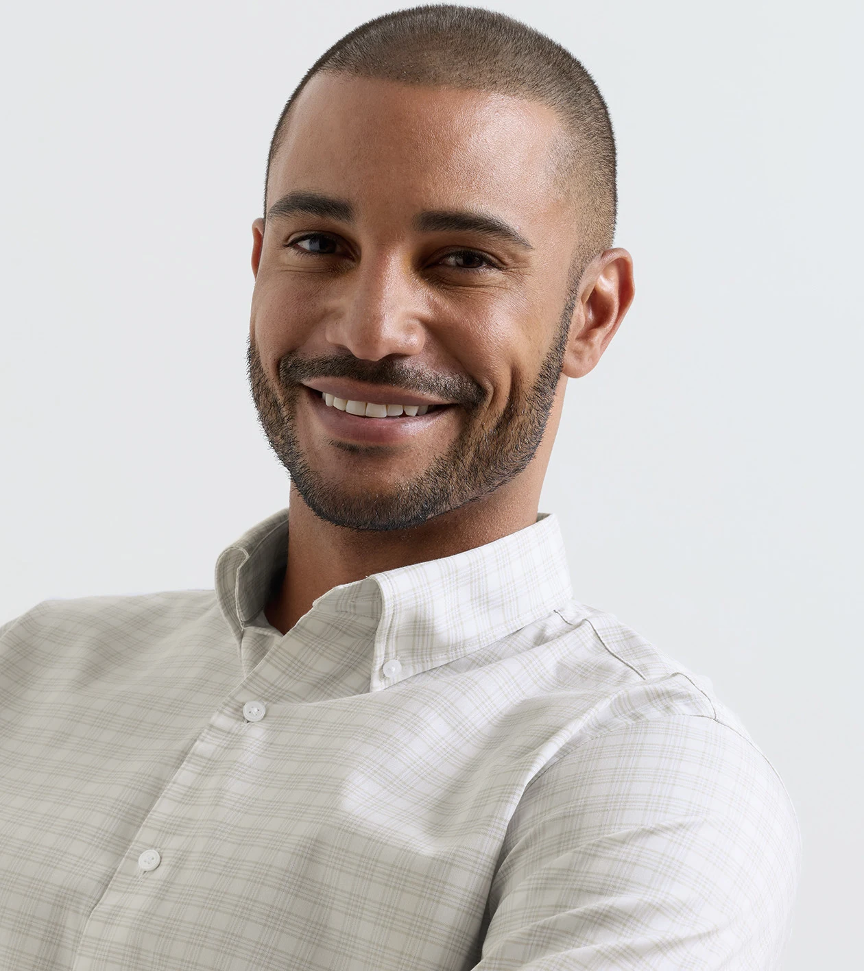 Douglas Crown Lite Cotton-Stretch Sport Shirt in TRUFFLE - Alternate Image 4