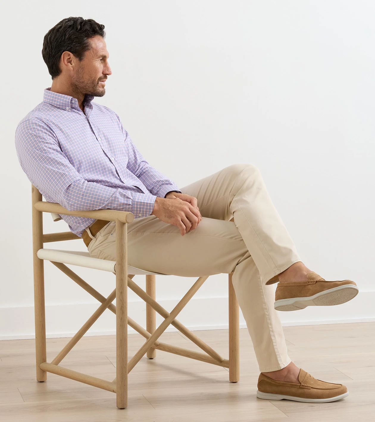 Felix Crown Lite Cotton-Stretch Sport Shirt in Chili Red - Alternate Image 3