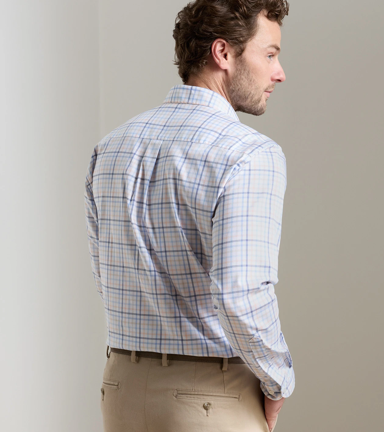 Warren Crown Lite Cotton-Stretch Sport Shirt in Navy - Alternate Image 2