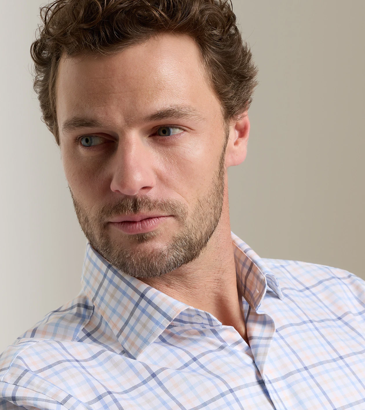 Warren Crown Lite Cotton-Stretch Sport Shirt in Navy - Alternate Image 3