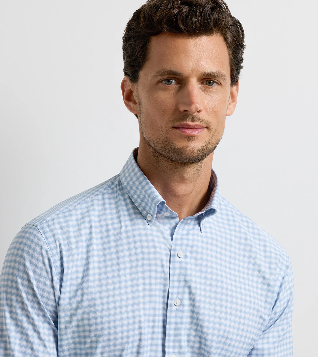Lewis Performance Twill Sport Shirt in CLOUDY BLUE - Alternate Image 3