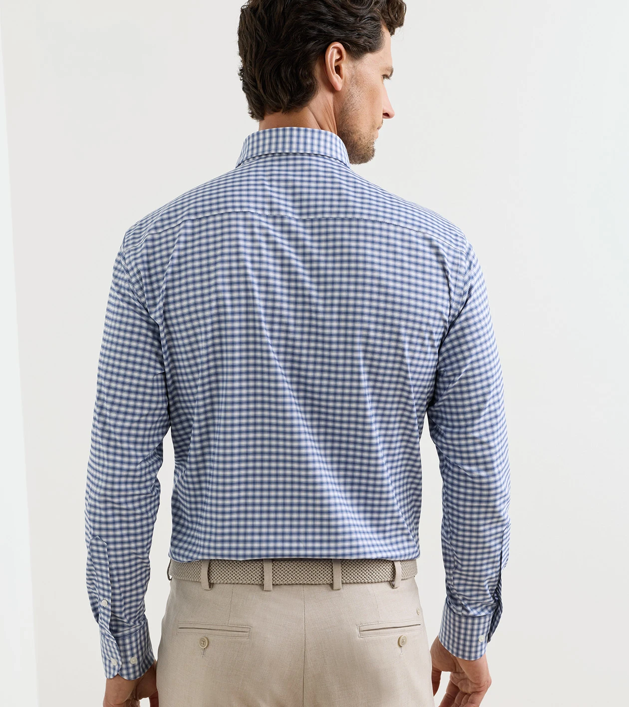 Lewis Performance Twill Sport Shirt in Windsor Blue - Alternate Image 2