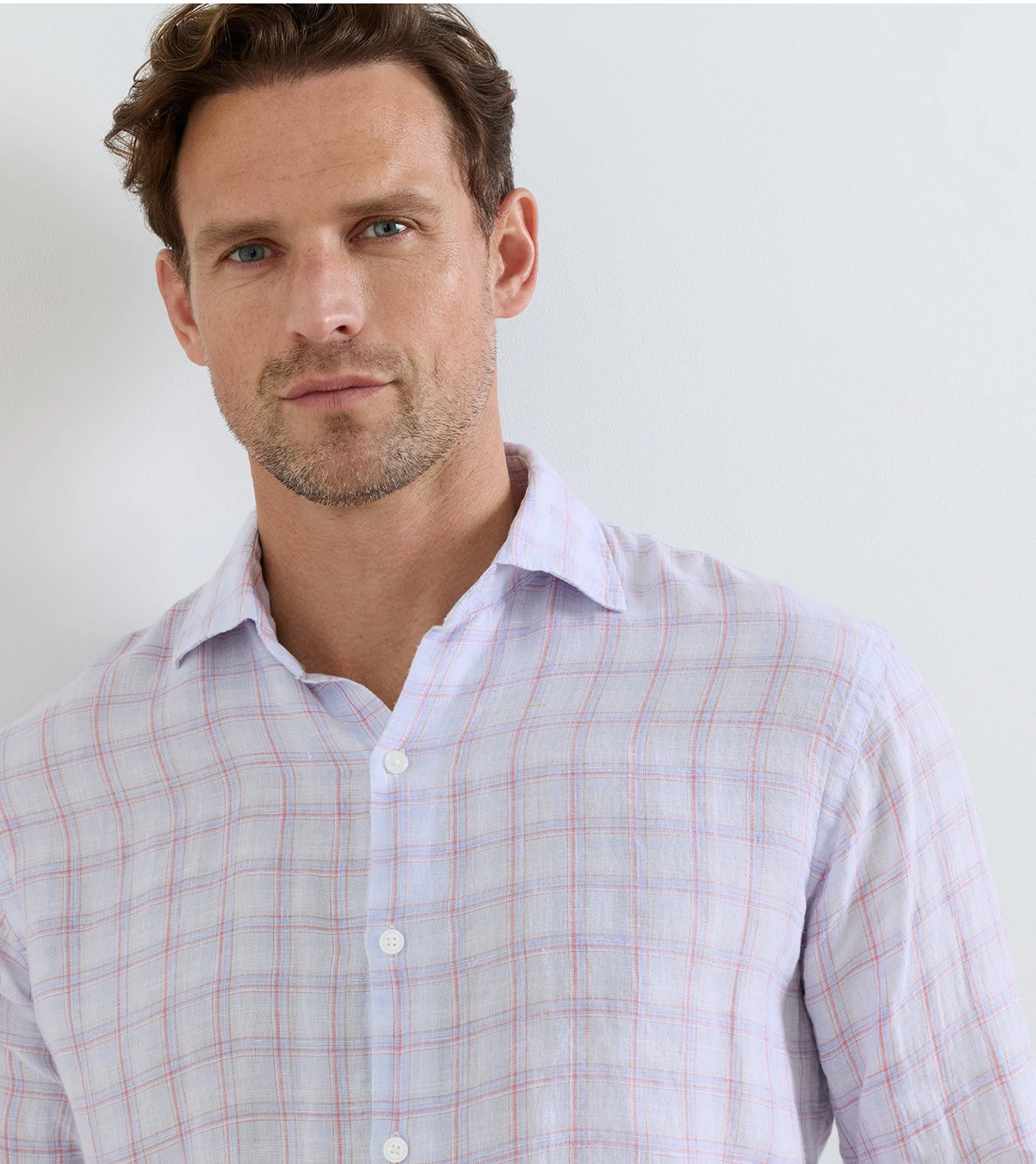 Frisbee Linen Sport Shirt in Stream Blue - Alternate Image 3