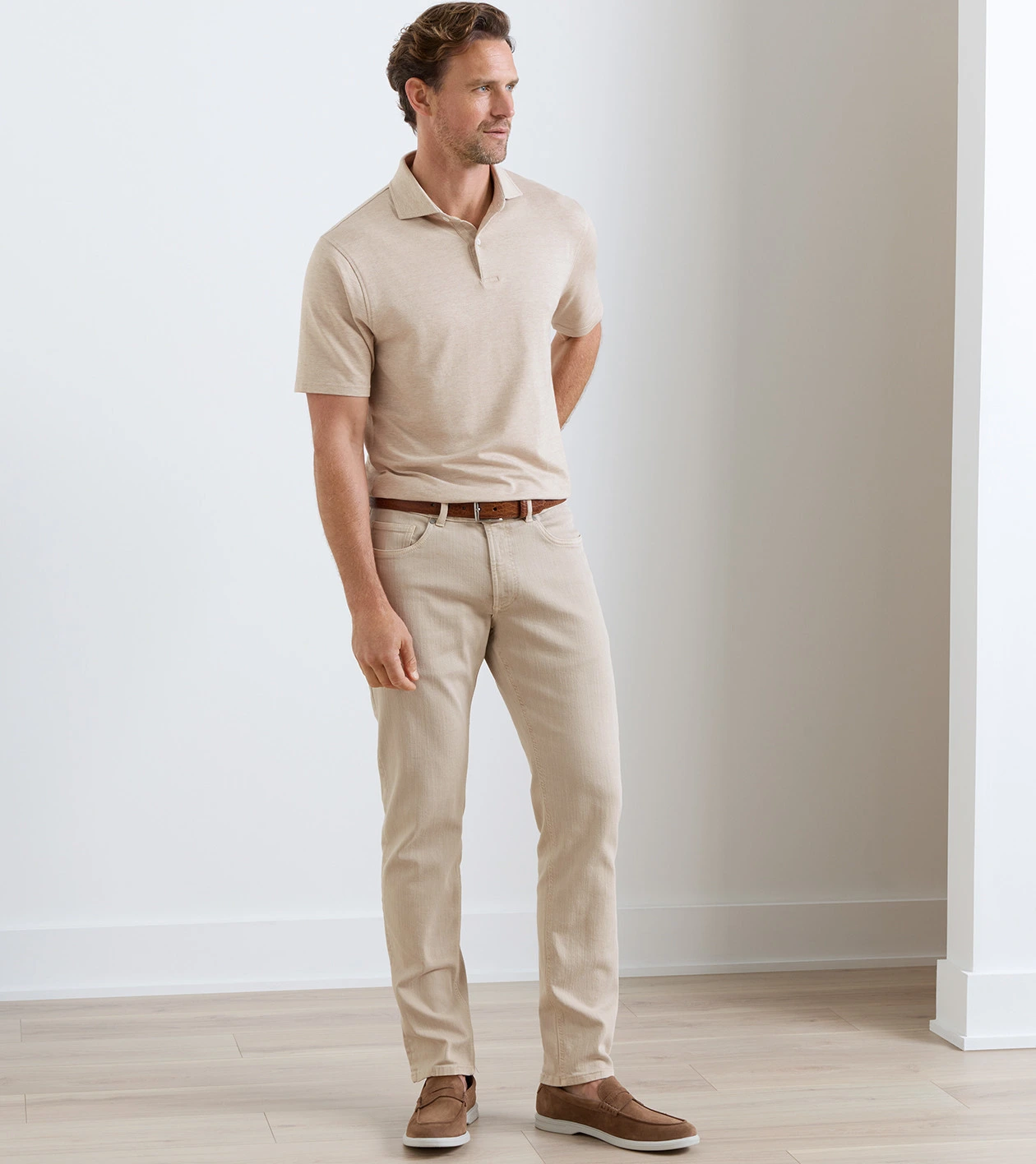Pebbled Bison Belt in Cognac - Alternate Image 2