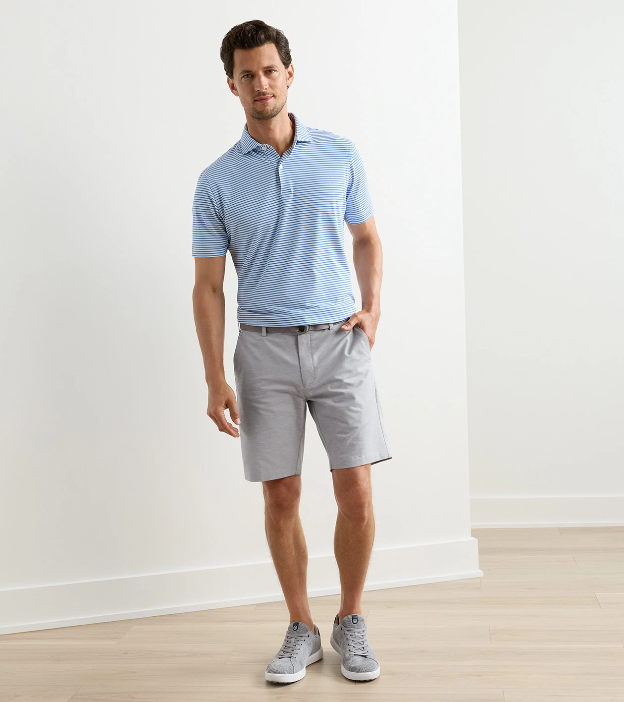 Surge Linen-Blend Performance Short in Gale Grey - Alternate Image 1