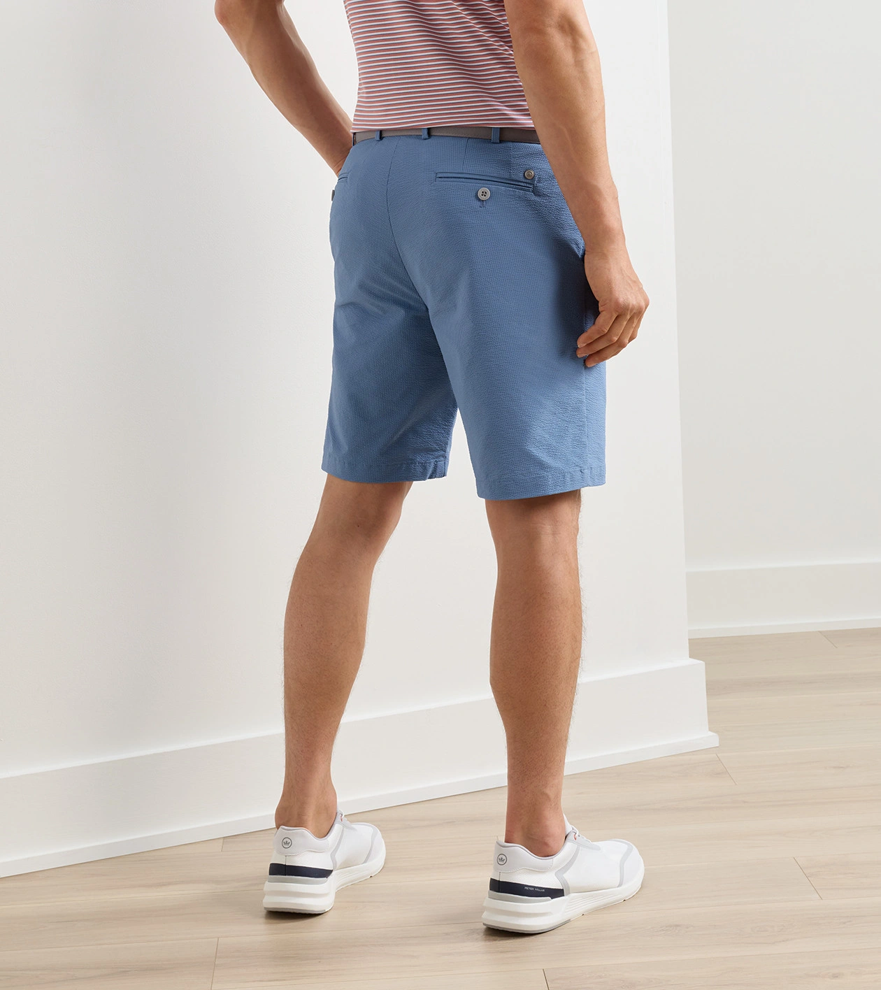 Matlock Seersucker Performance Short in STORM - Alternate Image 2