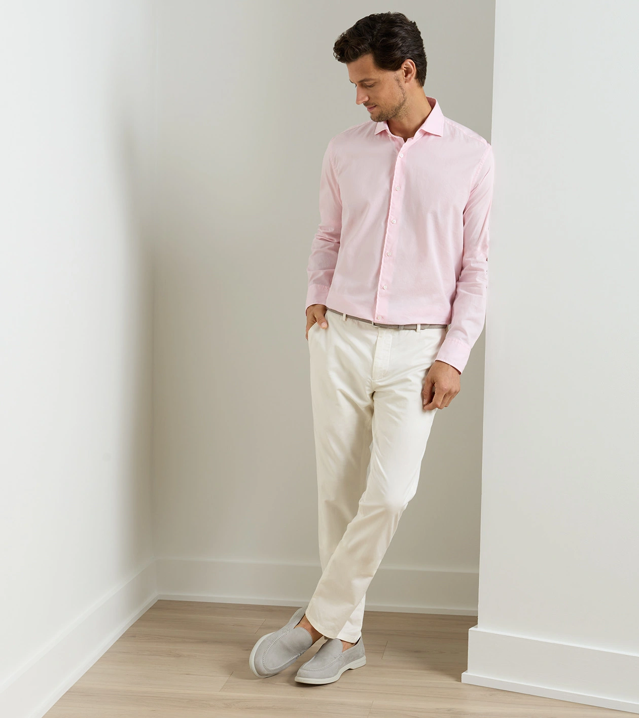 Somerset Flat Front Pant in Almond - Alternate Image 1