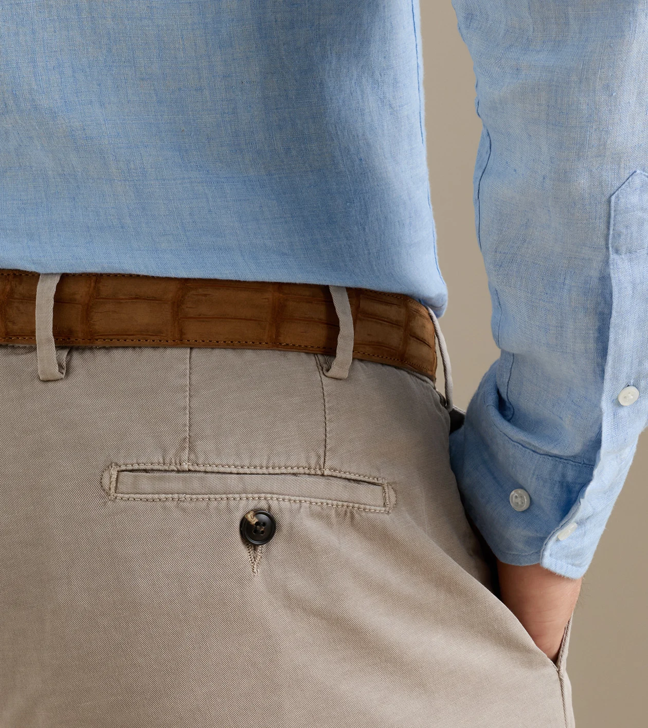 Somerset Flat Front Pant in Khaki - Alternate Image 3