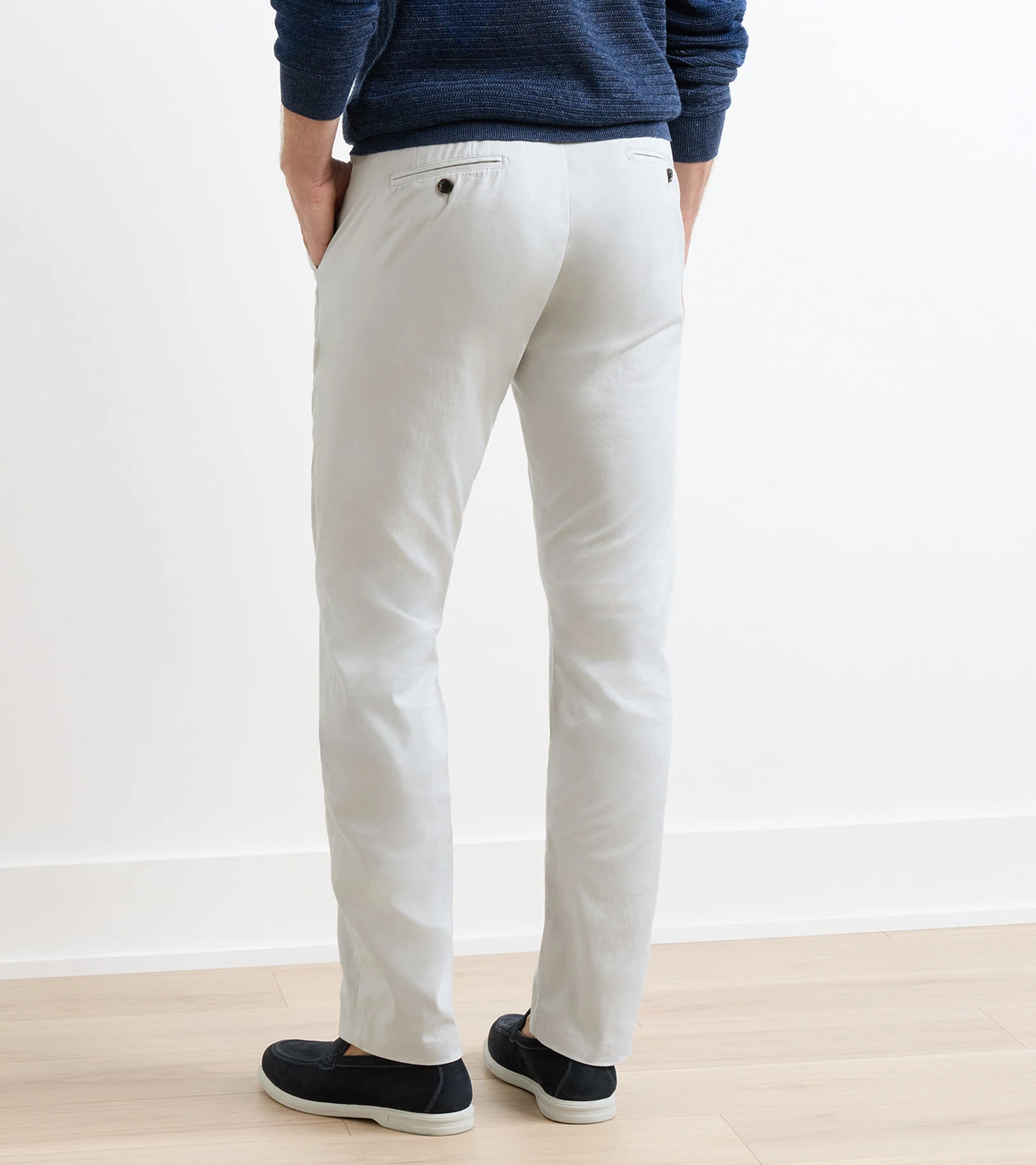 Mariner Sea Island Flat Front Chino in British Grey - Alternate Image 2