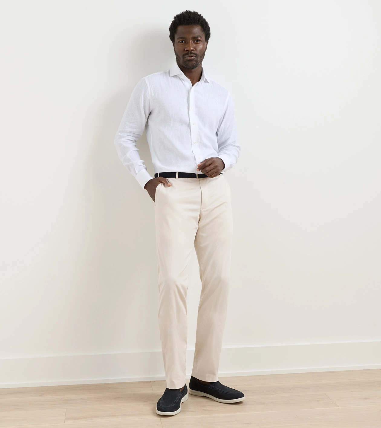 Mariner Sea Island Flat Front Chino in Stone - Alternate Image 1