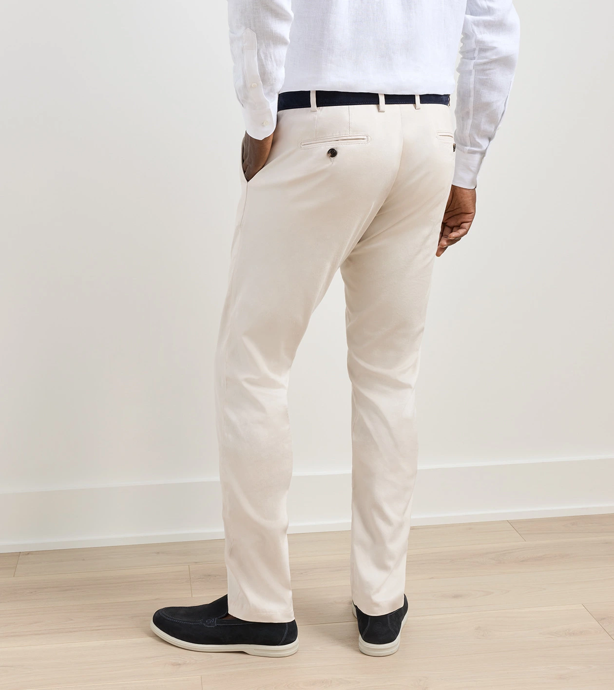 Mariner Sea Island Flat Front Chino in Stone - Alternate Image 2
