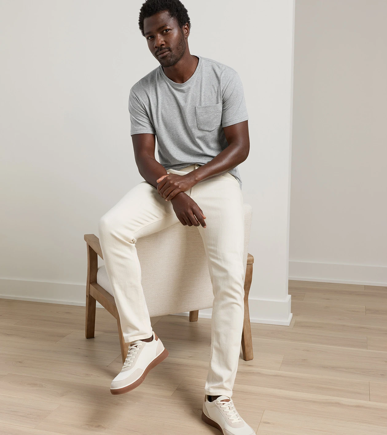 Fairfield Garment Dyed Denim in Almond - Alternate Image 1