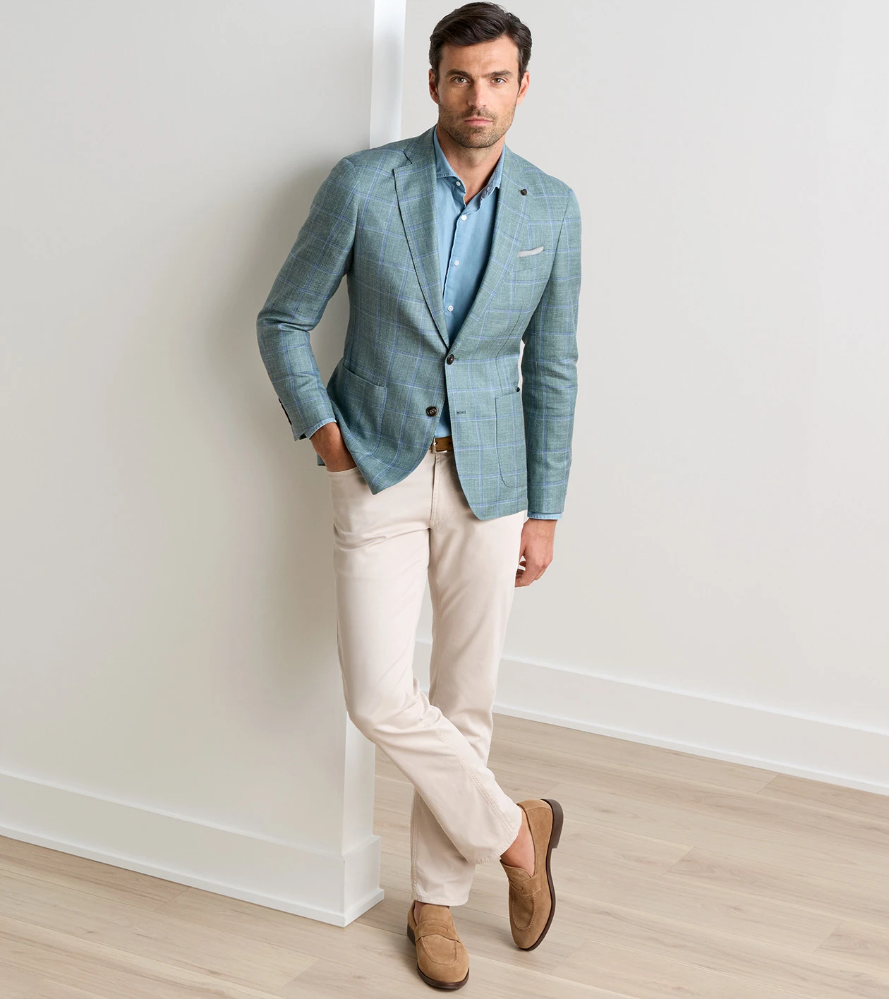 Salisbury Windowpane Soft Jacket in Willow - Alternate Image 1