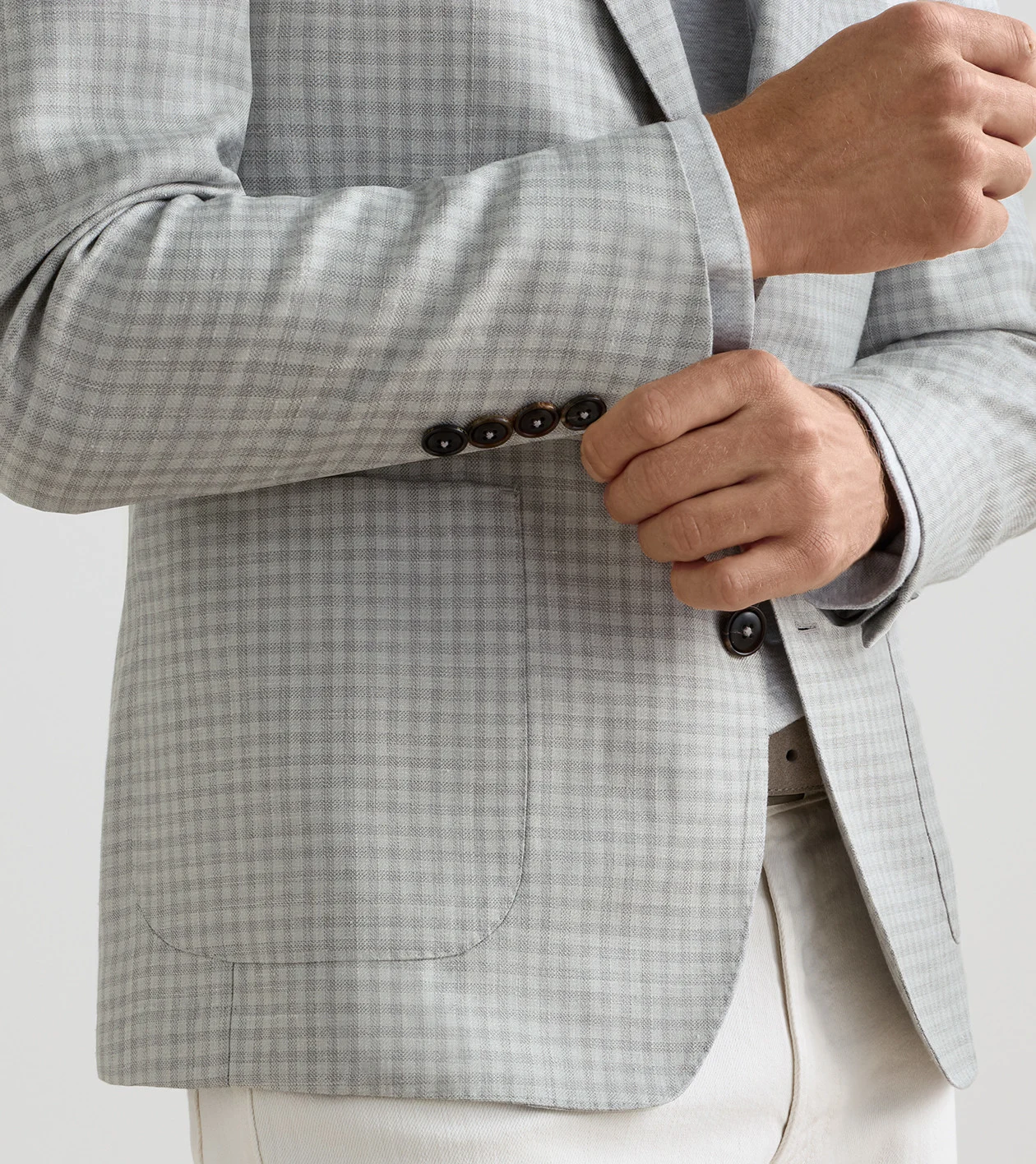 Montgomery Gingham Soft Jacket in Gale Grey - Alternate Image 3