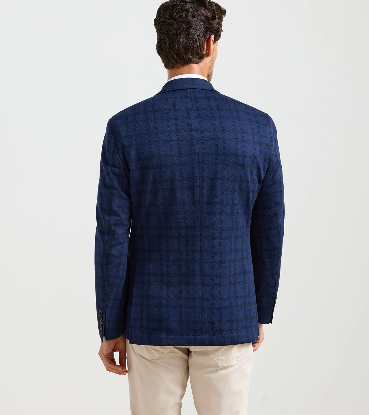 Barrett Knit Windowpane Soft Jacket in Navy - Alternate Image 2