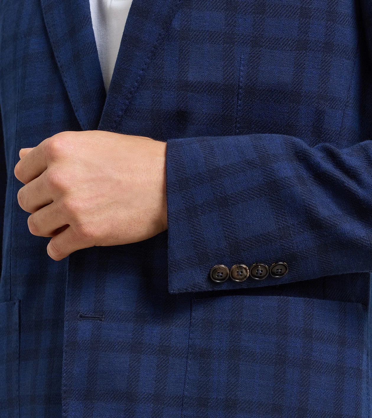 Barrett Knit Windowpane Soft Jacket in Navy - Alternate Image 3
