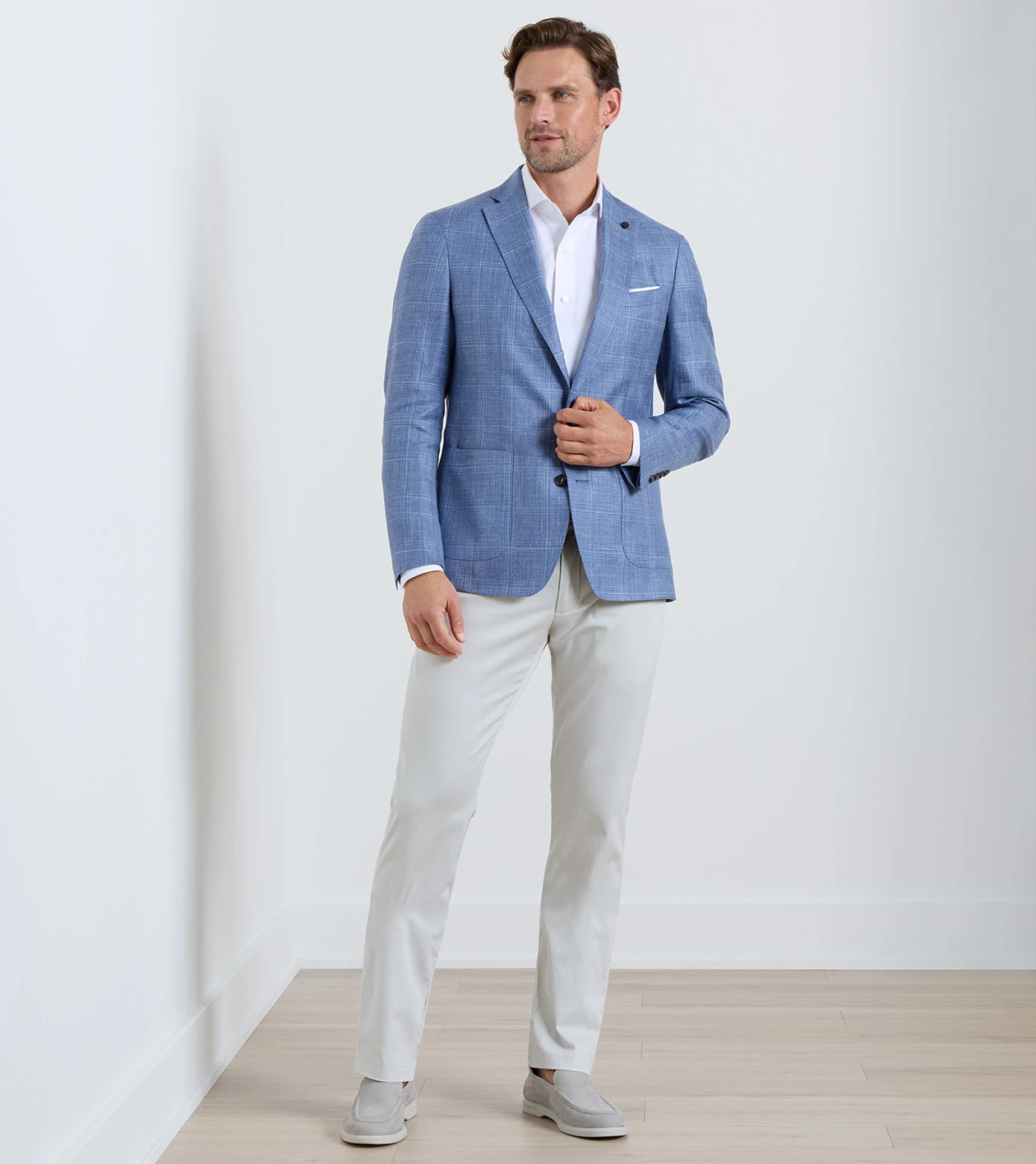 Reynolds Plaid Soft Jacket in Dusk Blue - Alternate Image 1