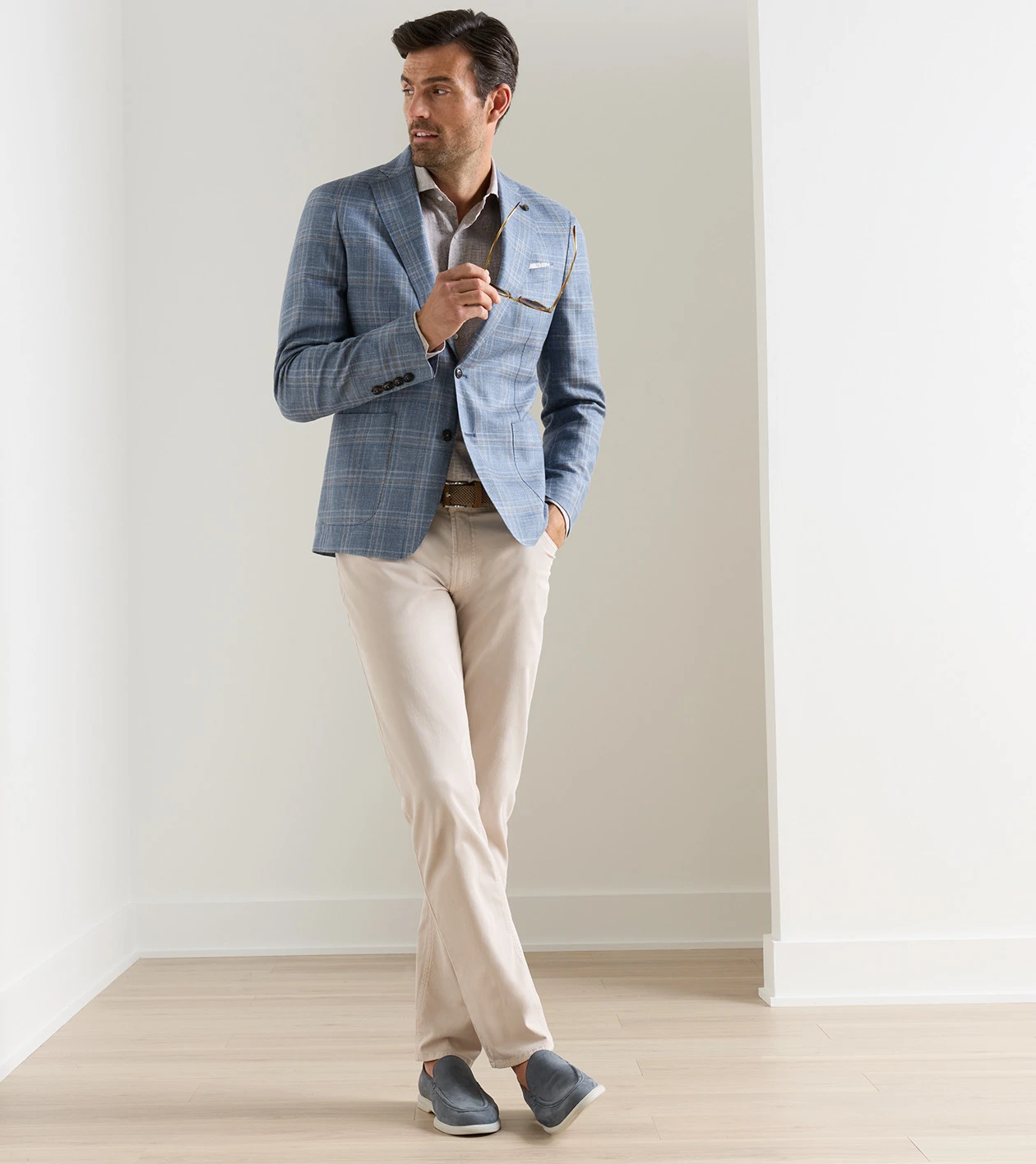 Hertford Plaid Soft Jacket in STORM - Alternate Image 1