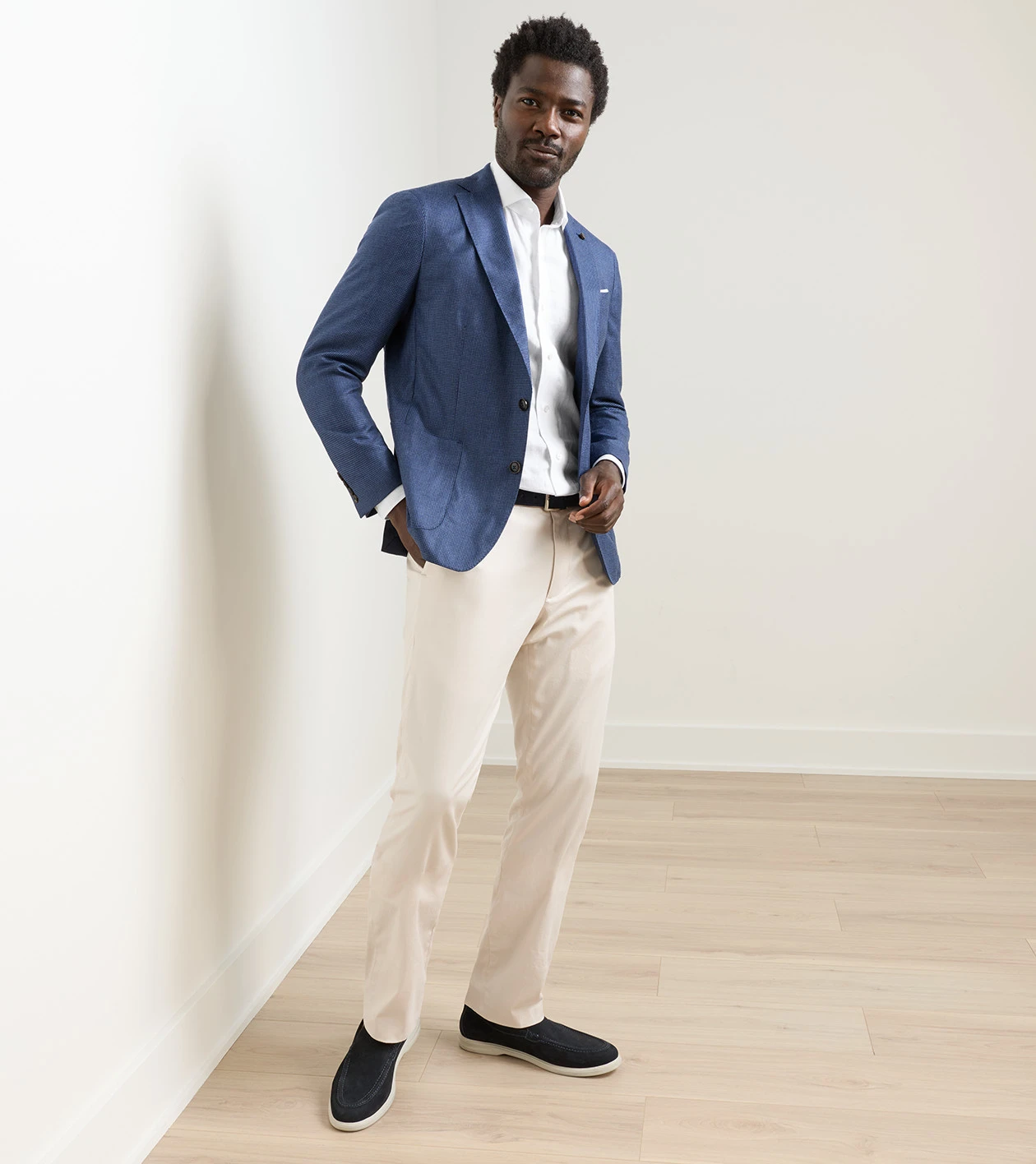 Cypress Houndstooth Soft Jacket in Navy - Alternate Image 1