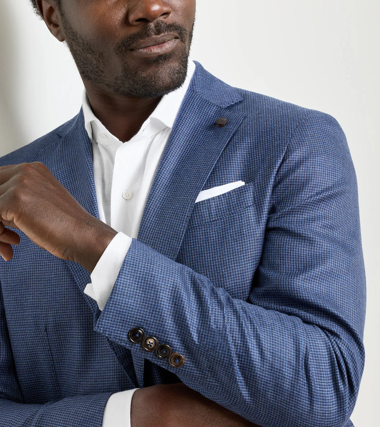 Cypress Houndstooth Soft Jacket in Navy - Alternate Image 3