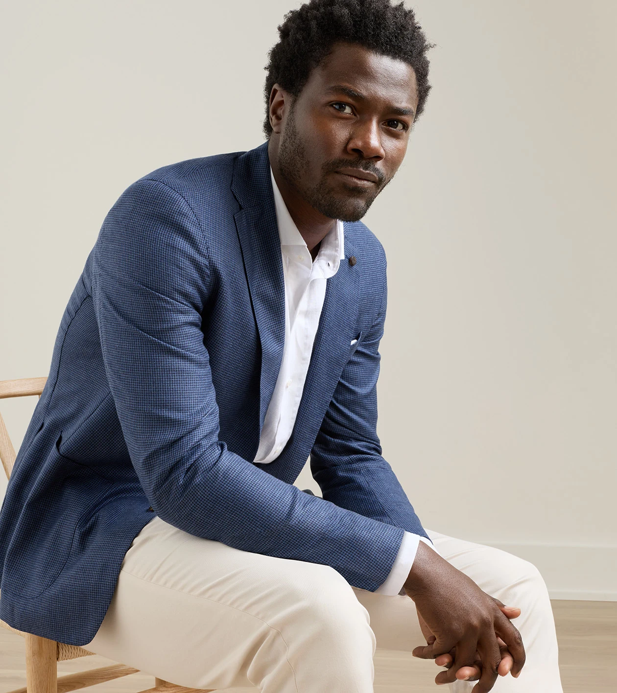 Cypress Houndstooth Soft Jacket in Navy - Alternate Image 4