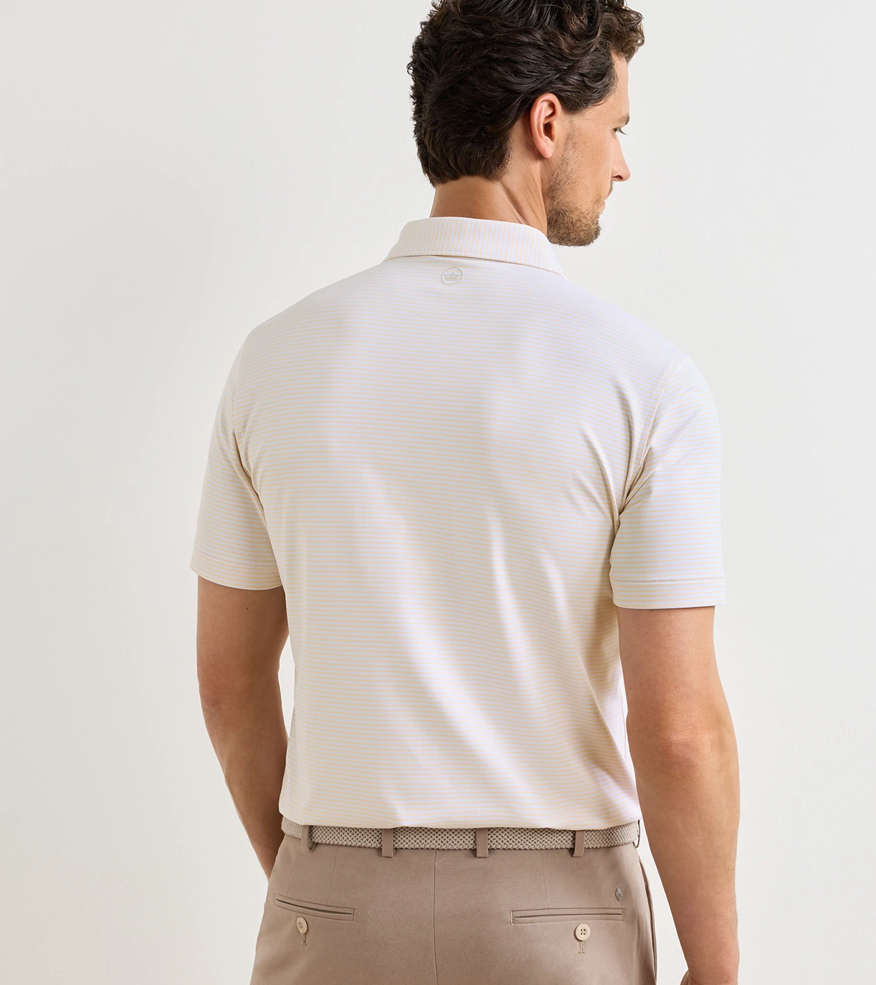 Ballad Performance Jersey Polo in WHITE / LIGHT ORANGE SORBET - Alternate Image 2