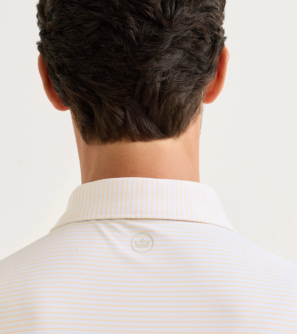 Ballad Performance Jersey Polo in WHITE / LIGHT ORANGE SORBET - Alternate Image 3
