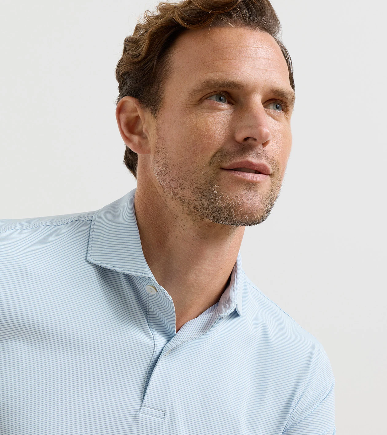 Treble Performance Jersey Polo in BLUE BRISK - Alternate Image 4