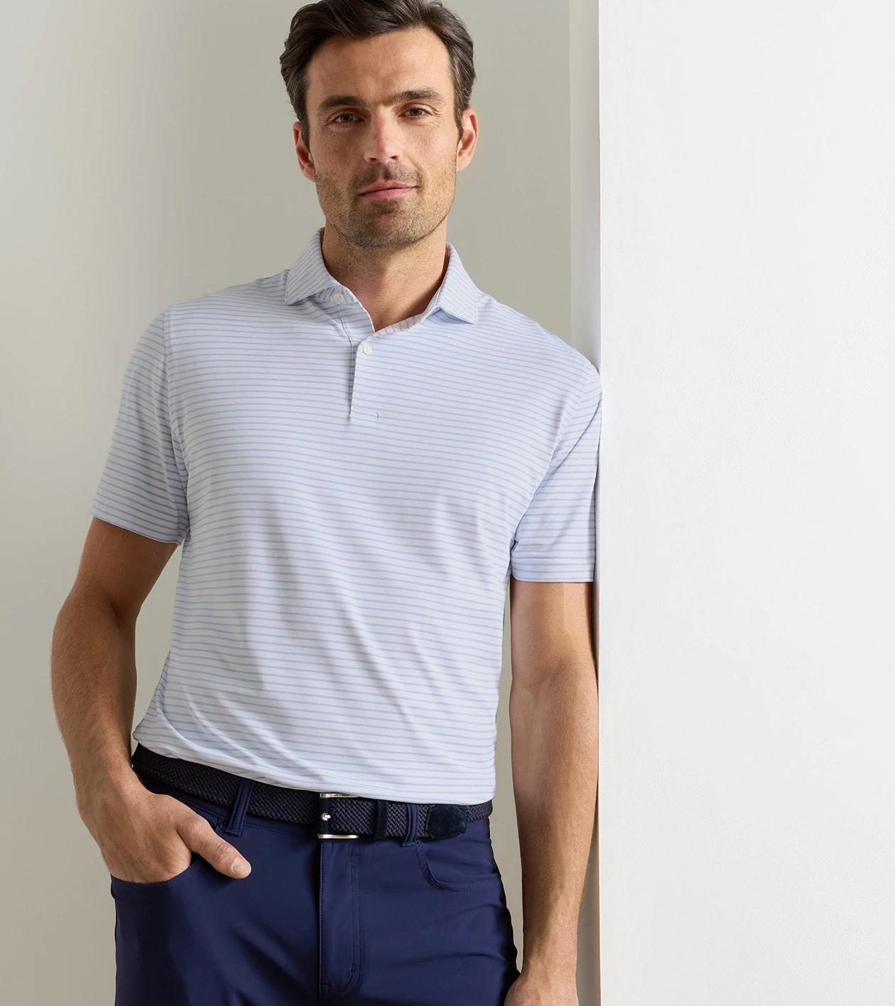 Keynote Performance Jersey Polo in White - Alternate Image 1