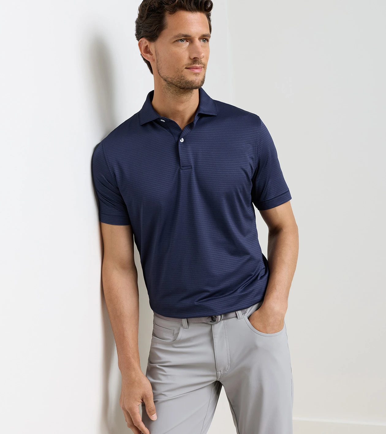 Empire Performance Jersey Polo in Navy - Alternate Image 1