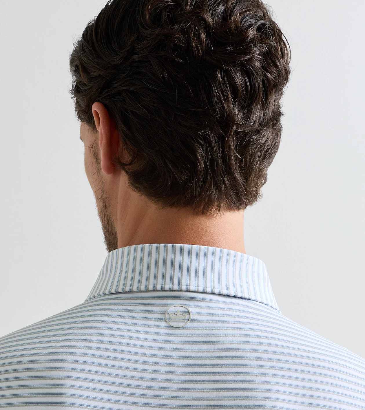 Echo Performance Jersey Polo in White/Gale Grey - Alternate Image 3