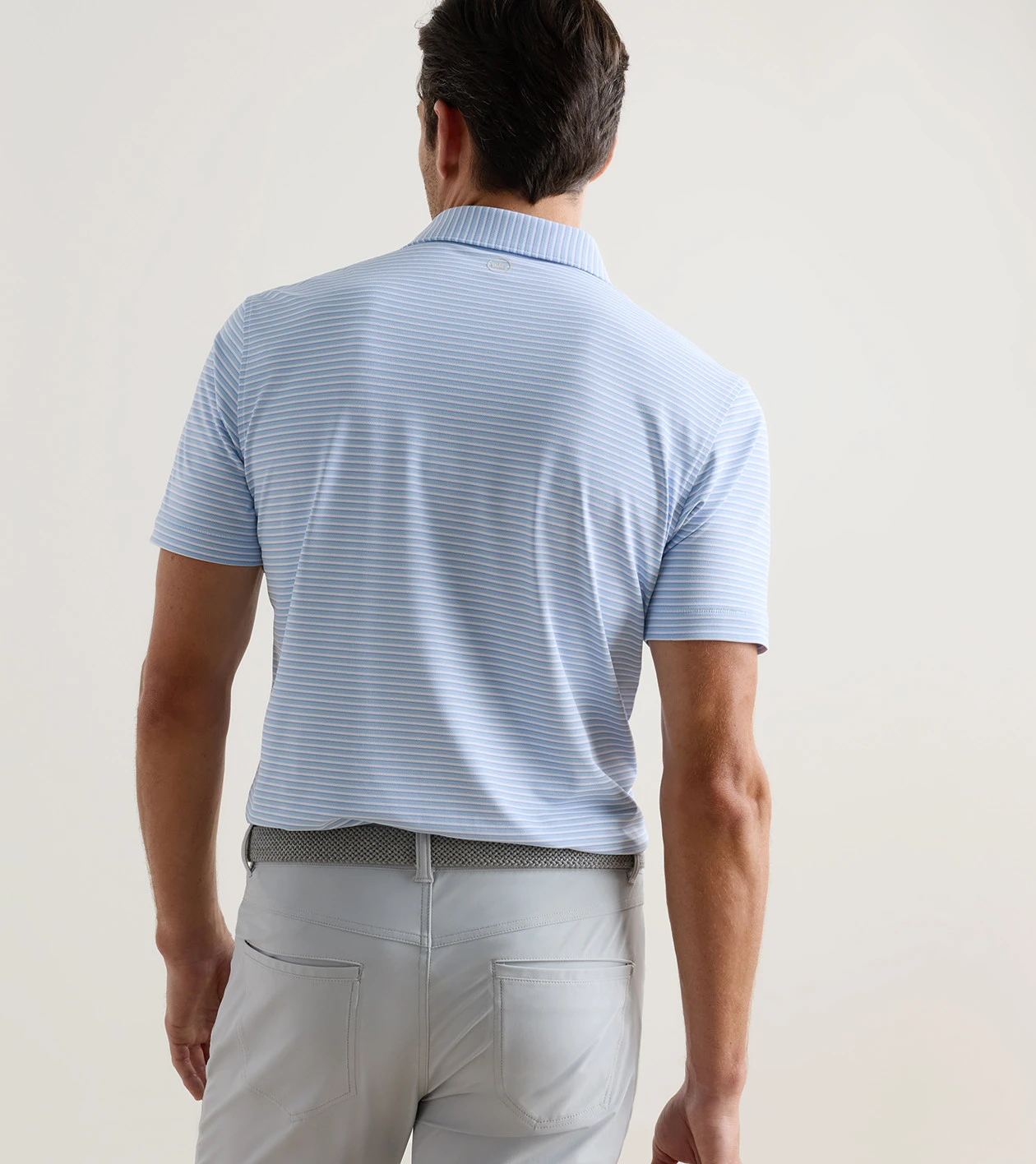 Tempo Performance Mesh Polo in Blue Frost - Alternate Image 2