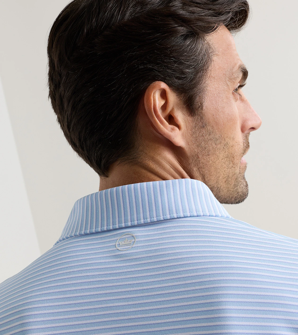 Tempo Performance Mesh Polo in Blue Frost - Alternate Image 3