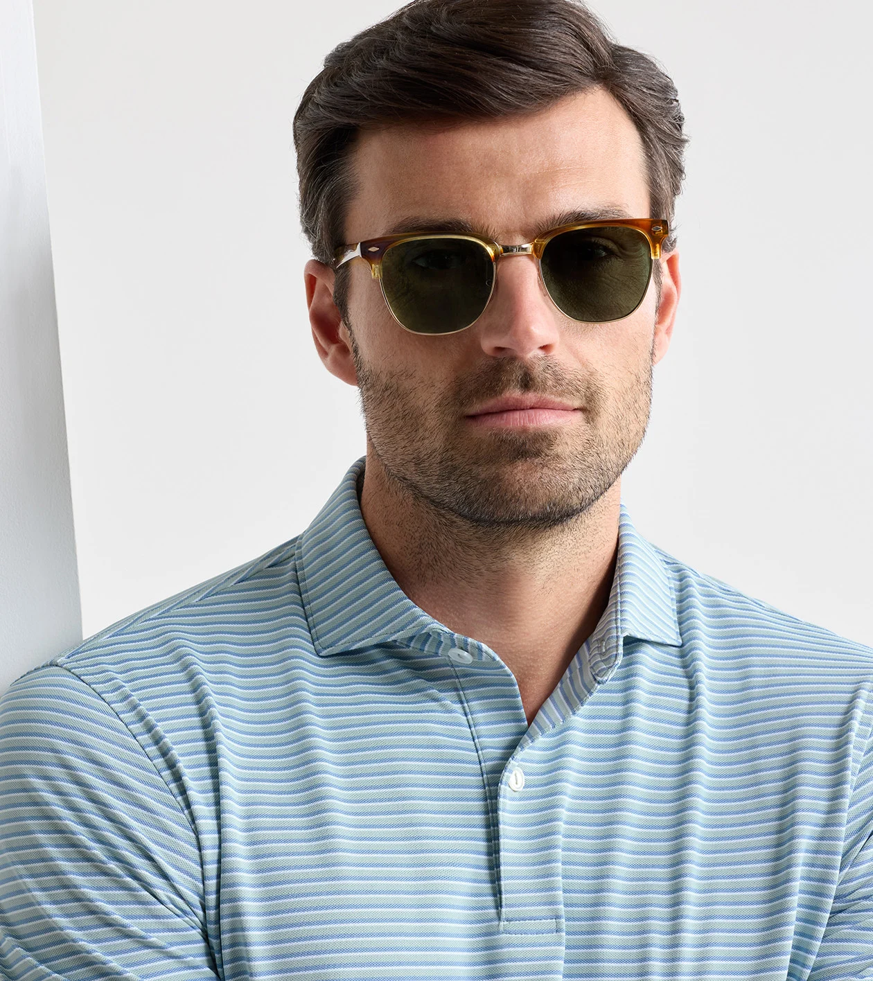 Tempo Performance Mesh Polo in LIGHT WILLOW - Alternate Image 4