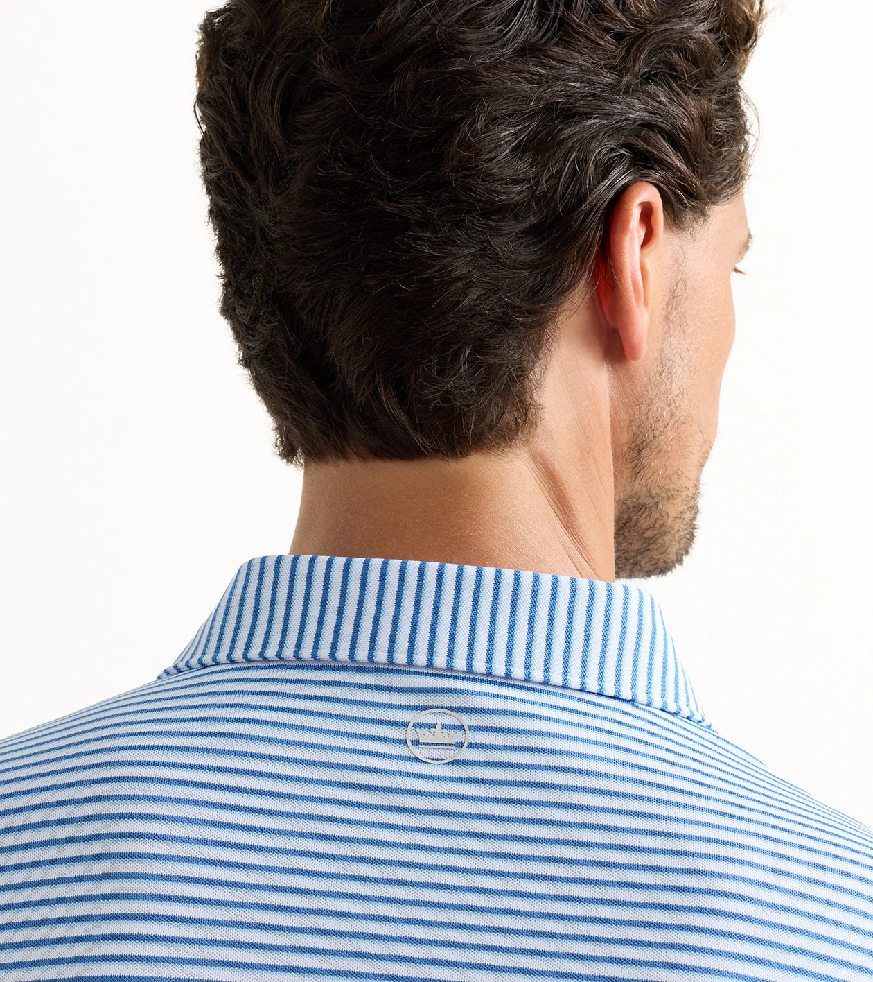 Tempo Performance Mesh Polo in WHITE/STORM - Alternate Image 3