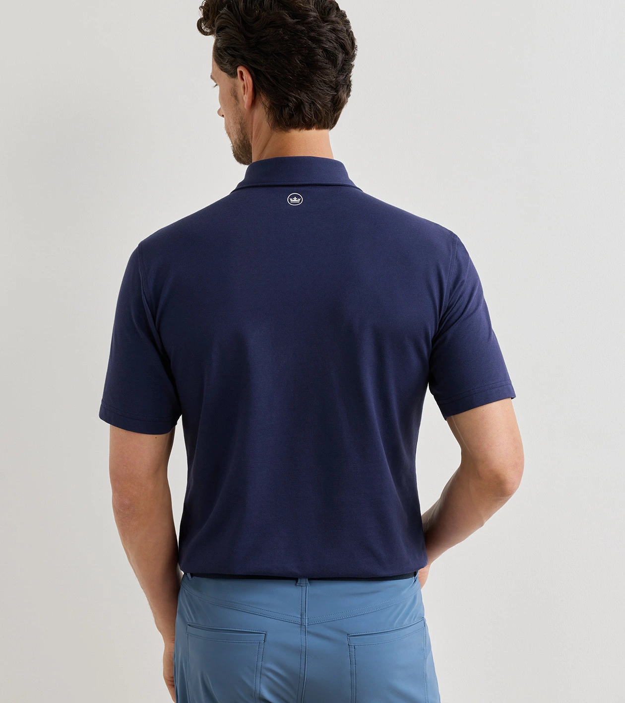 Albatross Cotton-Blend Piqu&eacute; Polo in Navy - Alternate Image 2