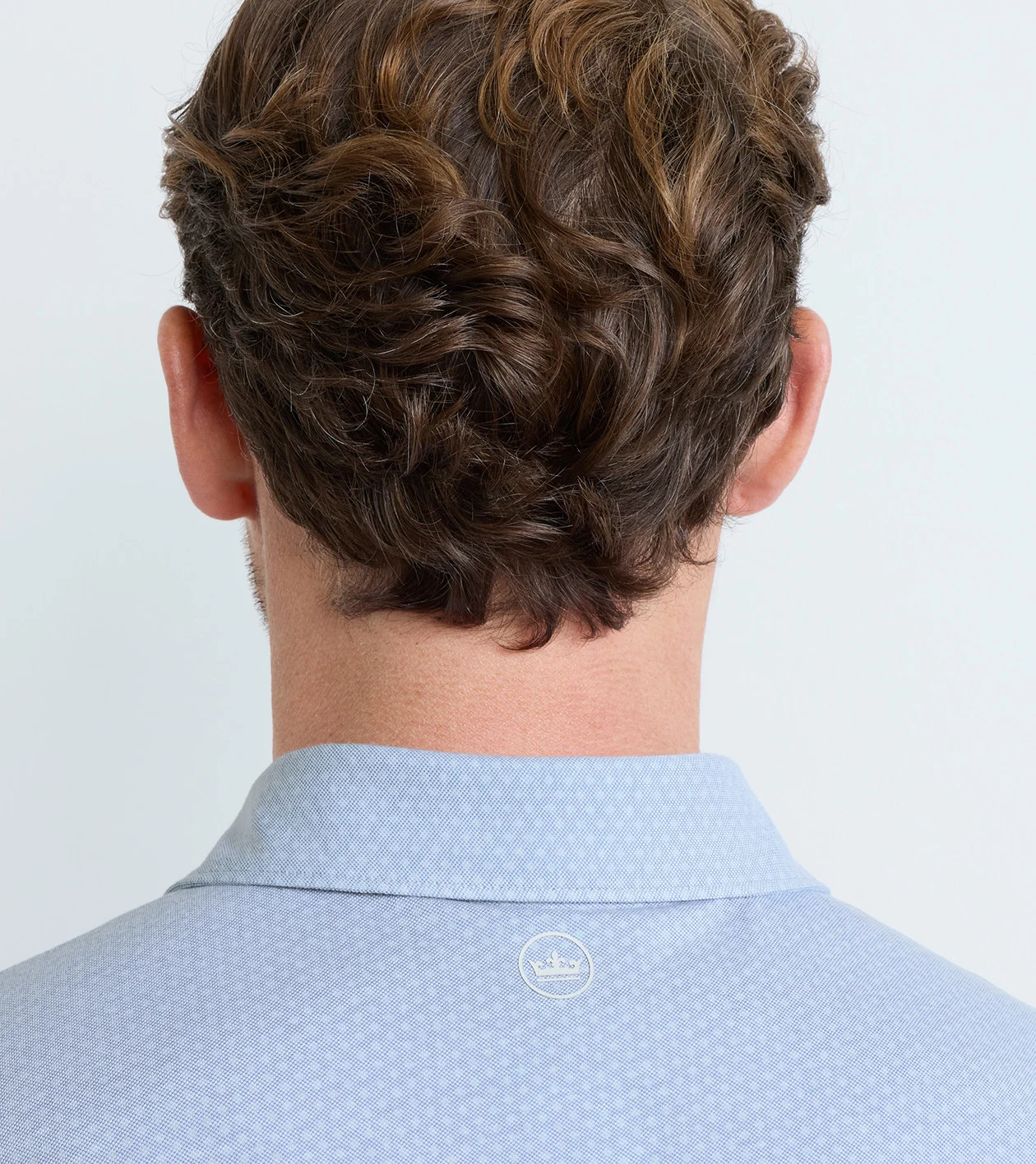 Albatross Diamond Cotton-Blend Piqu&eacute; Polo in Dusk Blue - Alternate Image 3