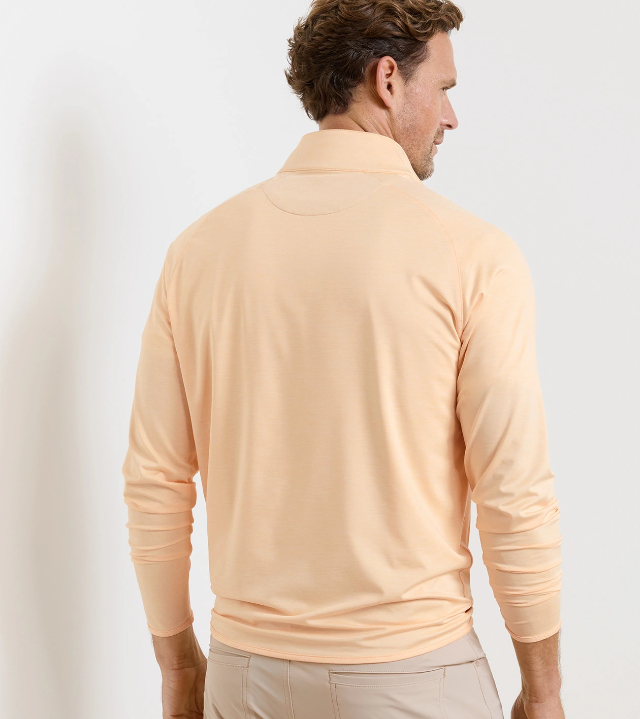 Stealth Performance Quarter-Zip in LIGHT ORANGE SORBET - Alternate Image 2