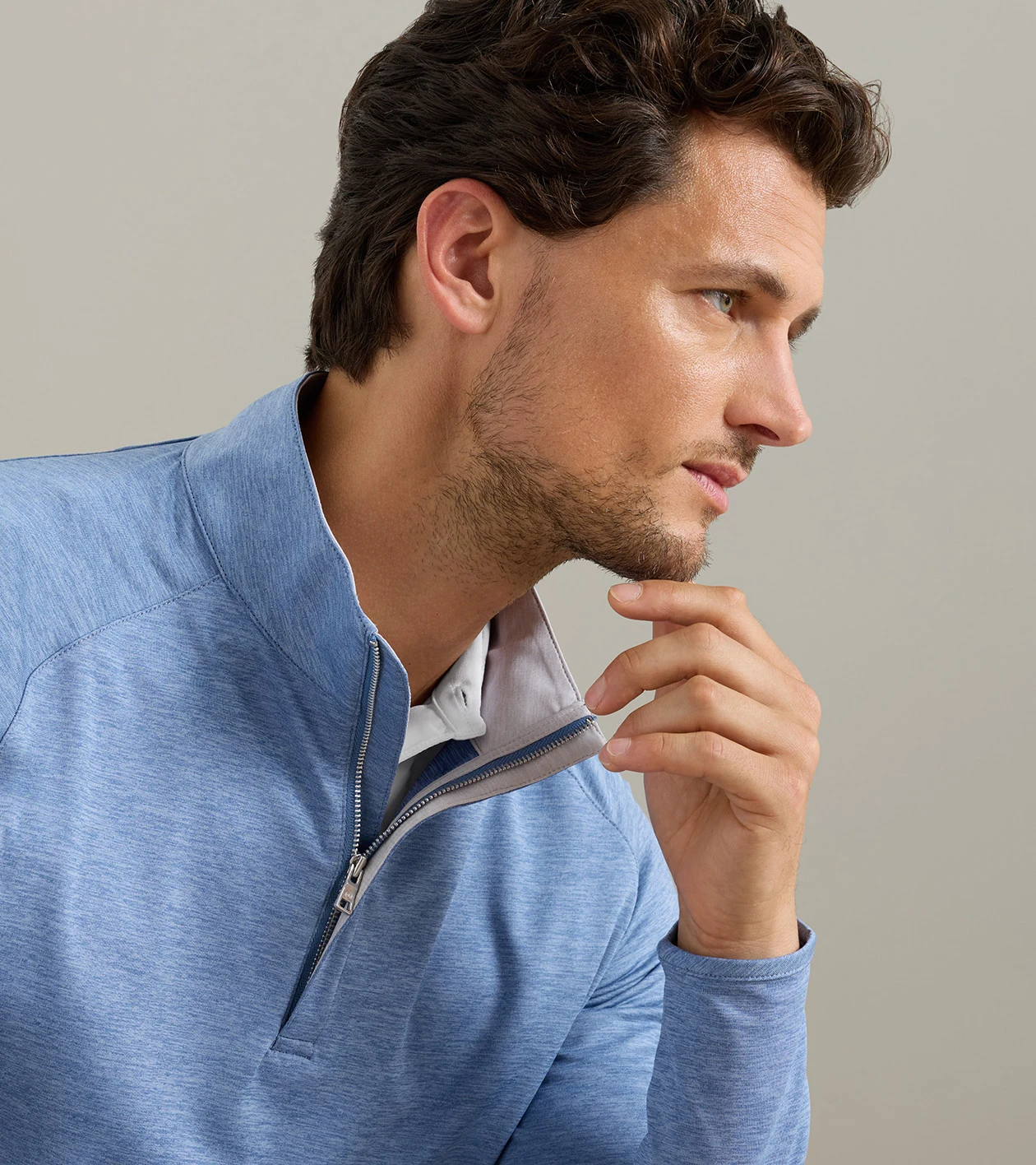 Stealth Performance Quarter-Zip in STORM - Alternate Image 4