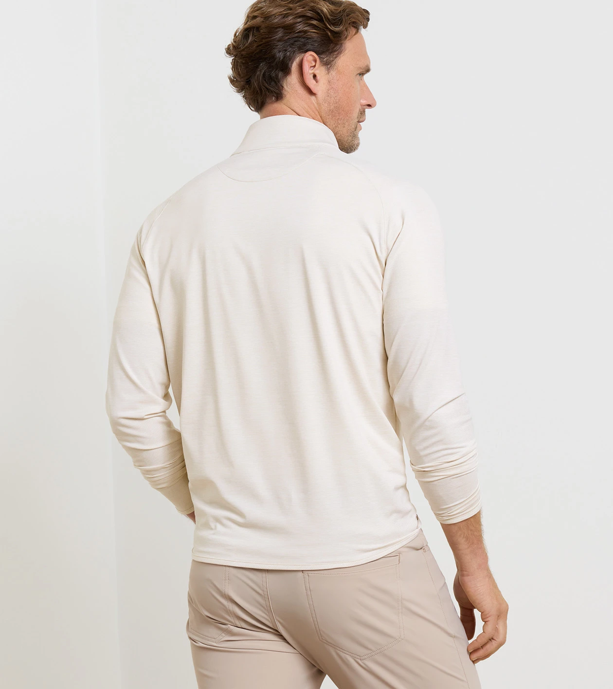 Stealth Stripe Performance Quarter-Zip in TRUFFLE - Alternate Image 2