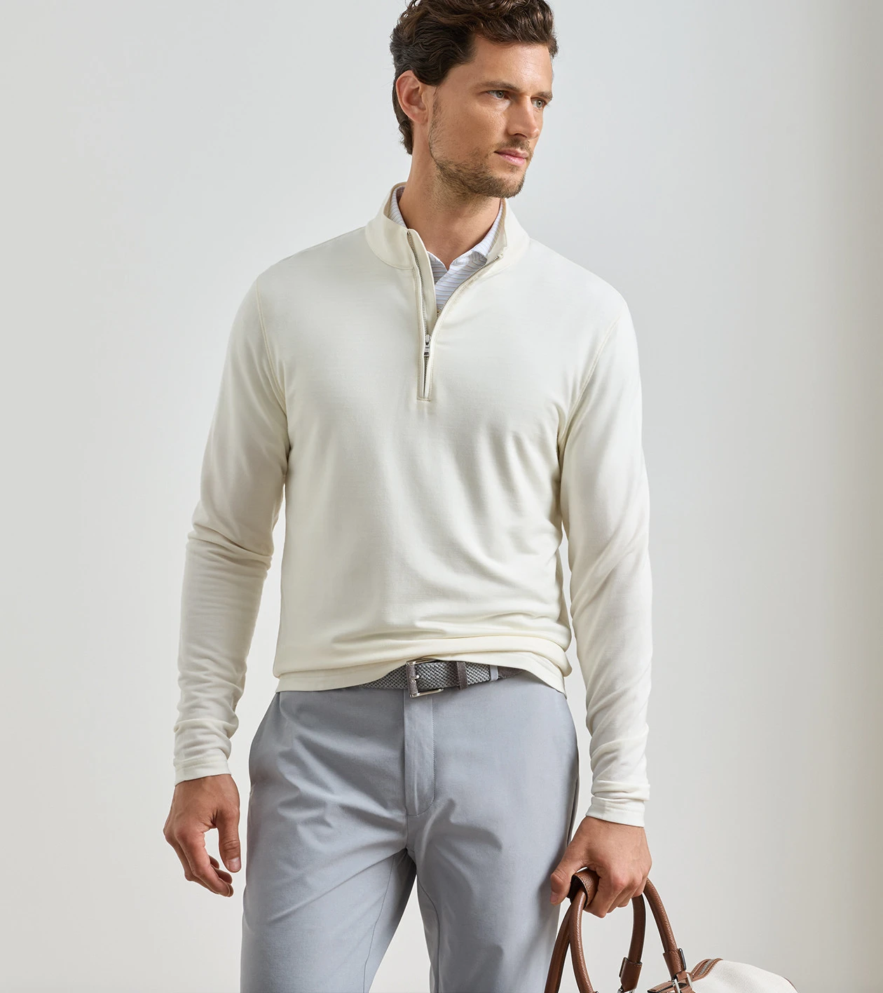 Excursionist Flex Knit Quarter-Zip in Almond - Alternate Image 1